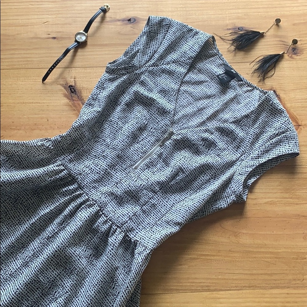 White & Black Patterned H&M Dress